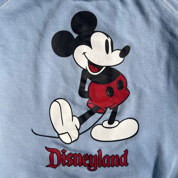 Vintage 90s Disneyland Mickey Mouse Sweatshirt Light Blue Kids M Retro Disney - Picture 4 of 8